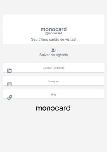 Interface do perfil monocard em PDF