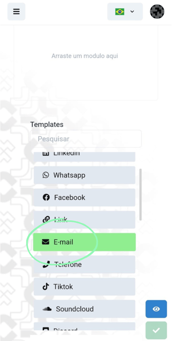 Adicione o módulo E-mail para cadastrar seu endereço no perfil online monocard