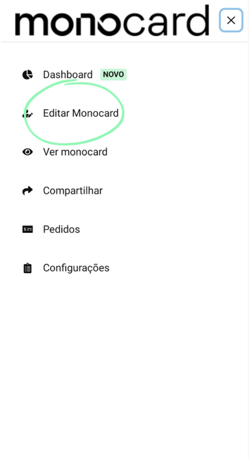 Clique em Editar Monocard para fazer as alterações desejadas no perfil Monocard